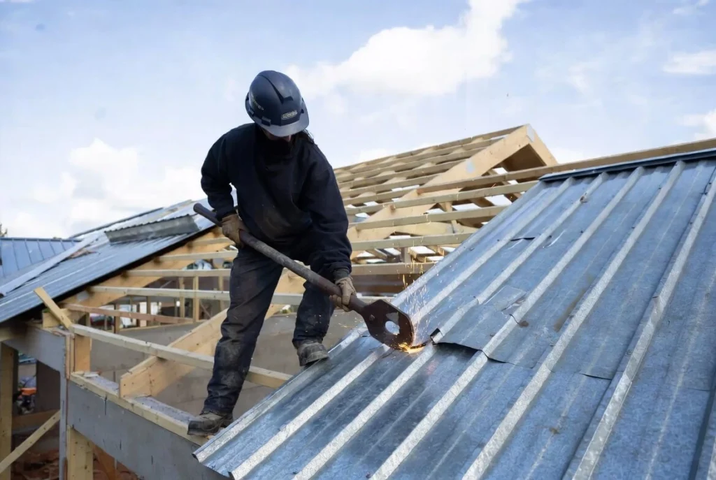 Nibbler for cut metal roof