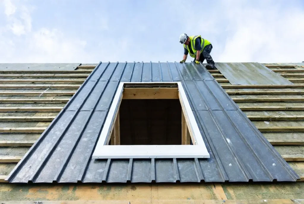 R-Panel on the Roof Expert is Installing