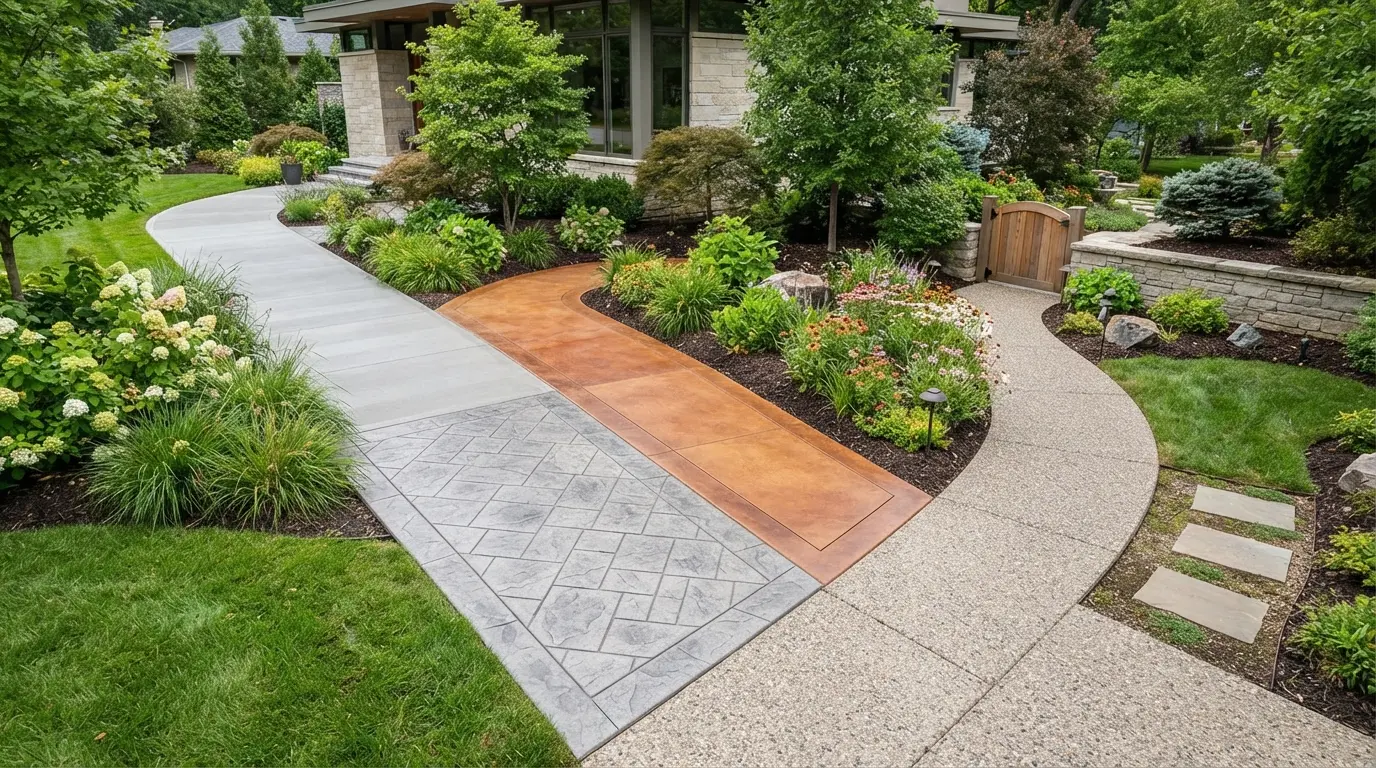 15 Concrete Sidewalk Ideas