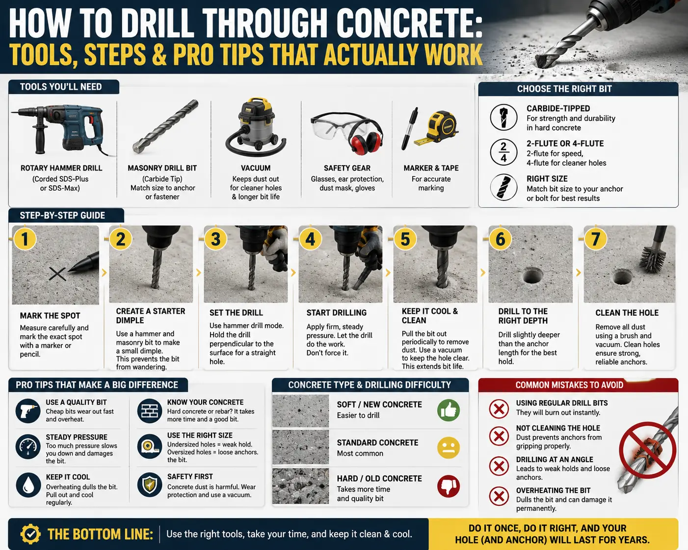 how to drill through concrete