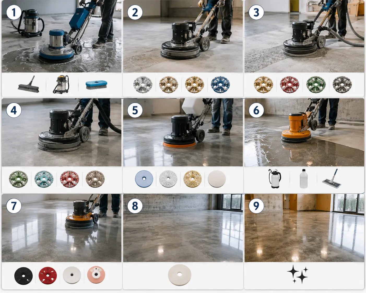 how to polish concrete floors
