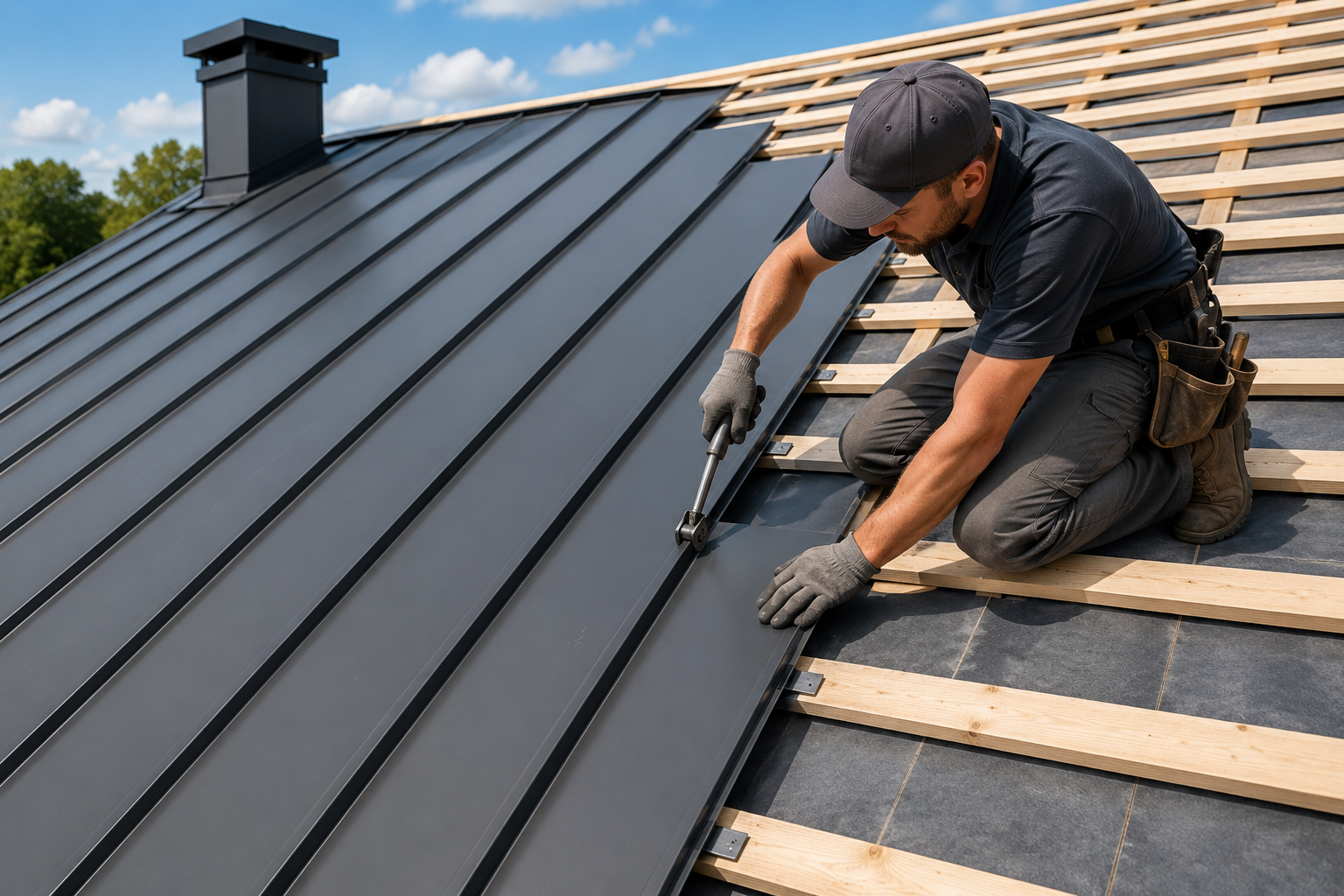 Install Standing Seam Metal Roofing Panels