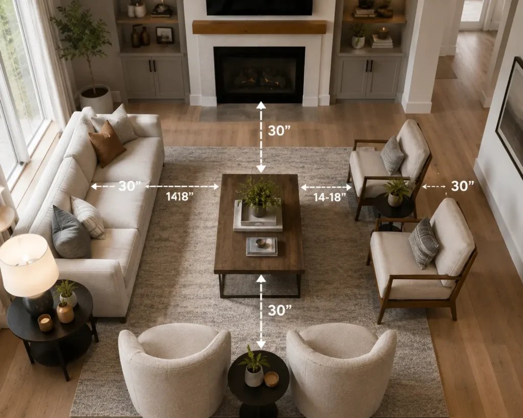 How Much Space Do Living Room Furniture Pieces Need?