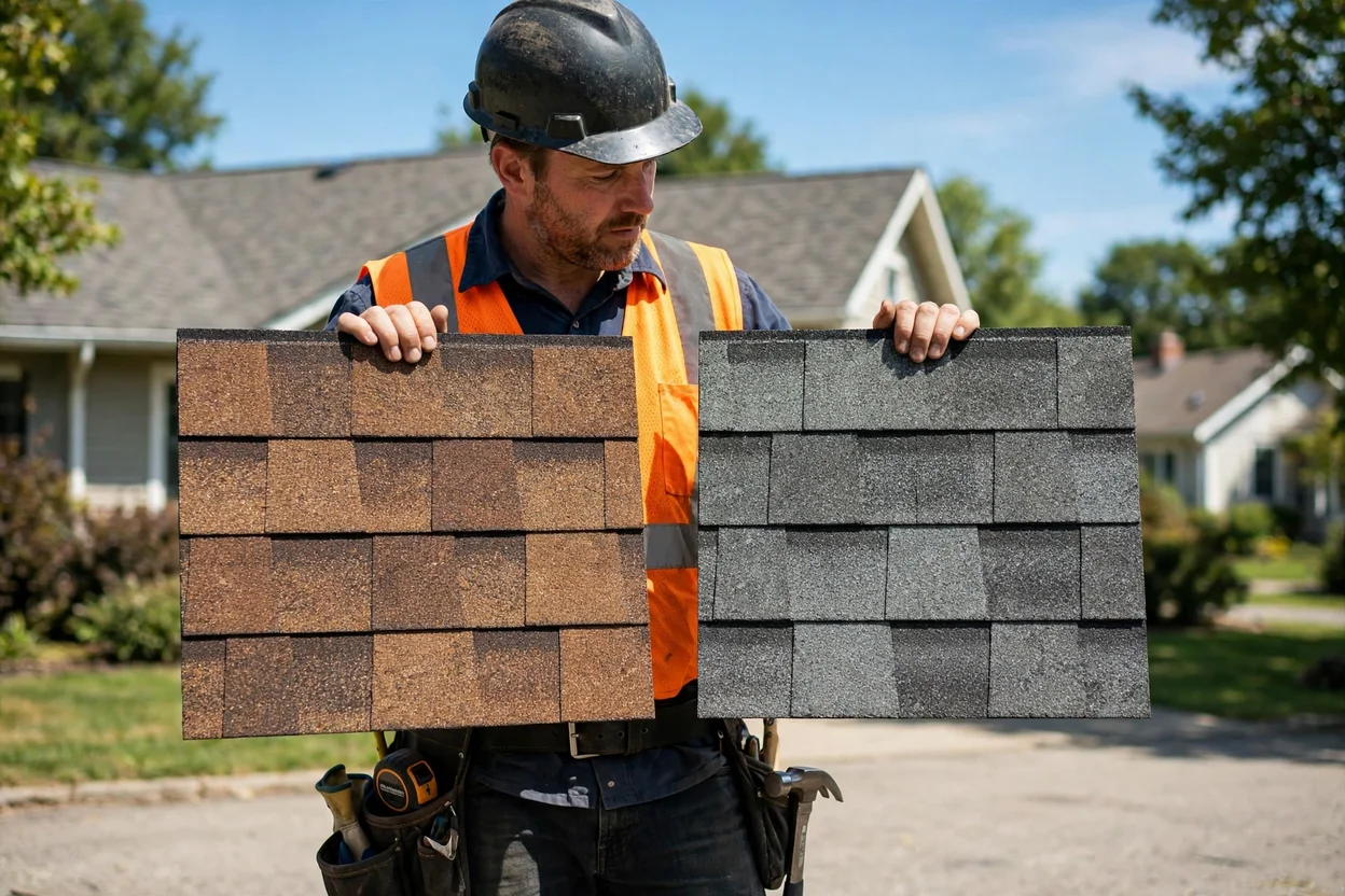 GAF vs Owens Corning shingles compared side by side