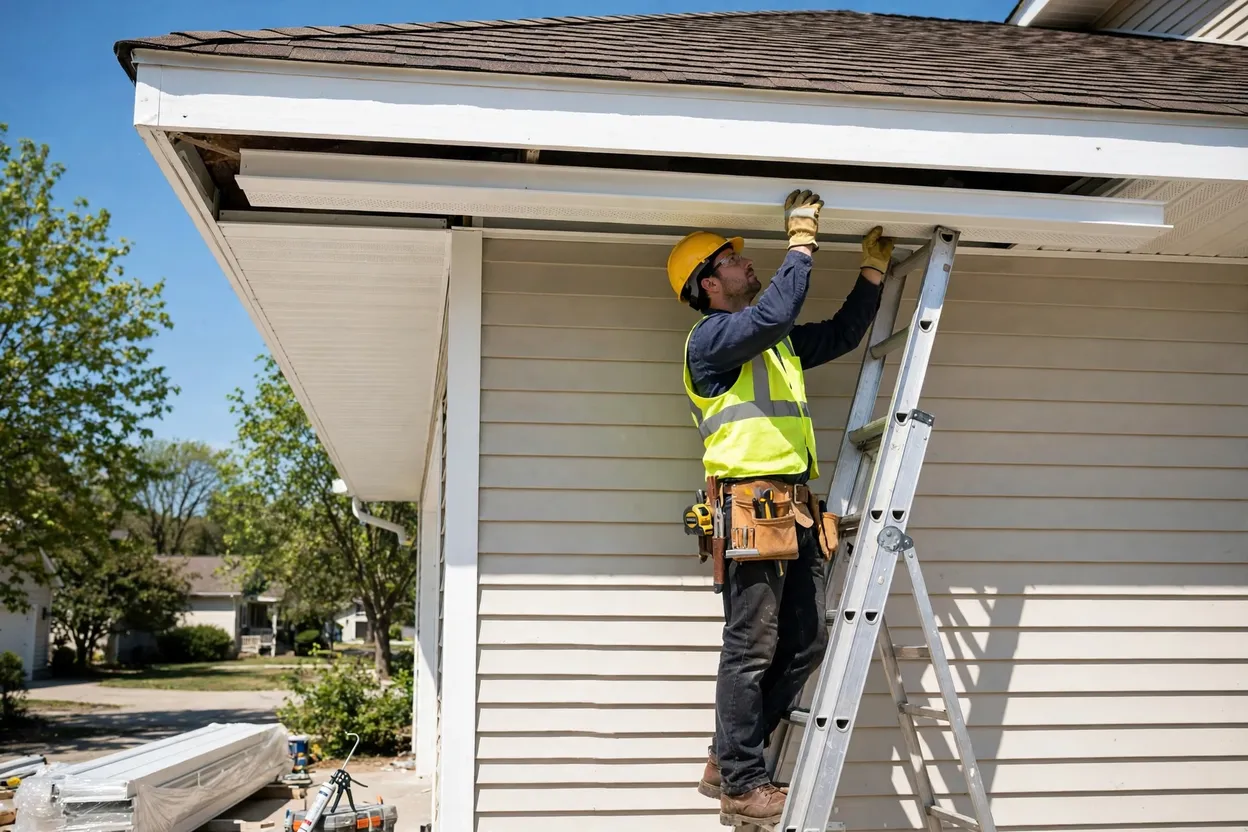 Installing soffit and fascia on a gable roof