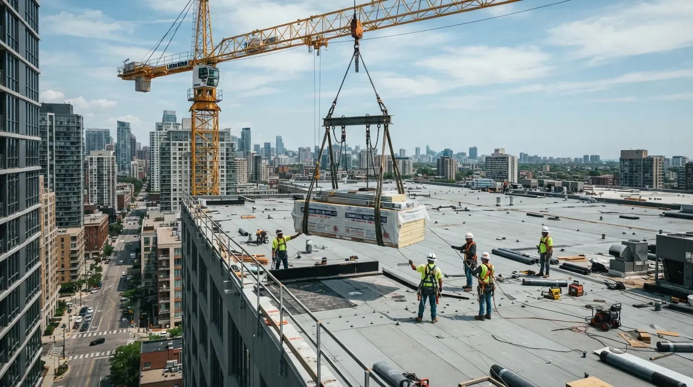 Rigging Equipment Used for Roofing Materials