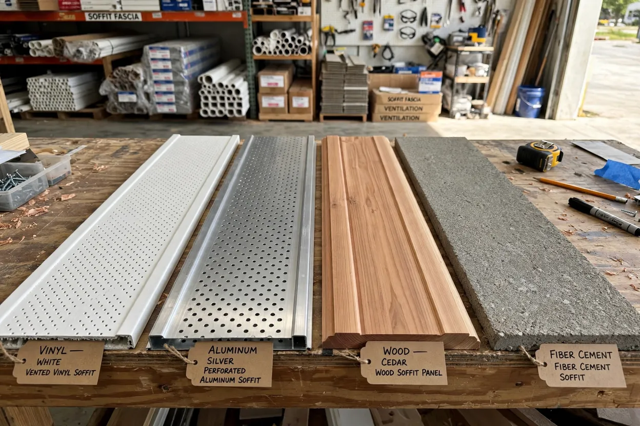 Soffit materials compared: vinyl, aluminum, wood and fiber cement