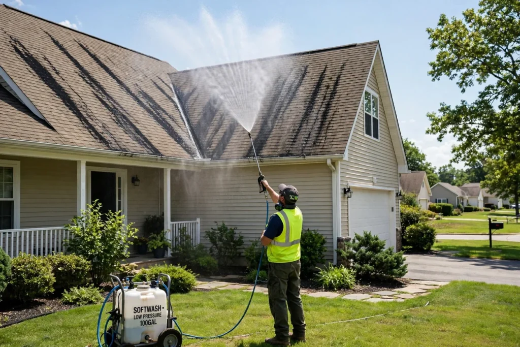 Soft Wash Roof Cleaning